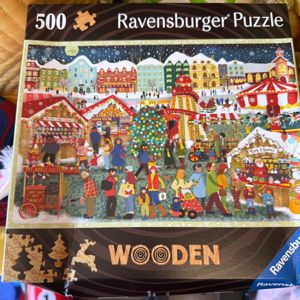 Ravensburger Wooden Puzzle with Brown and Black Accents